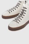 Doucal`s Beige leather sneakers for women - contrasting sole. leather. lacing. Country of manufacture: Italy. Care: specialized cleaning - photo 5