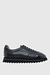 Doucal`s Black leather sneakers for men - 100% genuine leather. lacing. height 2 cm, large tread. Country of manufacture: Italy. Care: specialized cleaning - photo 1