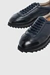 Doucal`s Black leather sneakers for men - 100% genuine leather. lacing. height 2 cm, large tread. Country of manufacture: Italy. Care: specialized cleaning - photo 5