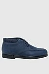 Doucal`s Men's boots in nubuck and textile blue - 80% nubuck, 20% textile. Lace-up. Sole Height: 2 cm. Outsole: Other materials. Country of manufacture: Italy. Care: specialized cleaning - photo 1