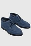 Doucal`s Men's boots in nubuck and textile blue - 80% nubuck, 20% textile. Lace-up. Sole Height: 2 cm. Outsole: Other materials. Country of manufacture: Italy. Care: specialized cleaning - photo 3