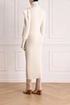 Белое платье миди с объемными плечами и высоким воротом из шерсти Philosophy di Lorenzo Serafini - объемные плечи. 100% шерсть. Страна производитель: Италия. Уход: специализированная чистка - фото 4
