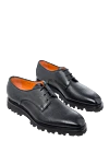 Santoni Men's black leather shoes - 100% leather. Lace. Interior finish: Leather. Insole: Leather. Heel height: 3 cm. Other materials. Country of manufacture: Italy. Care: specialized cleaning - photo 3