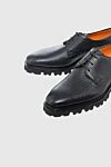 Santoni Men's black leather shoes - 100% leather. Lace. Interior finish: Leather. Insole: Leather. Heel height: 3 cm. Other materials. Country of manufacture: Italy. Care: specialized cleaning - photo 5