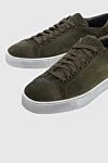 Santoni Green leather sinkers for men - logo, contrast sole. leather interior. 100% leather. lacing. height 2 cm. Country of manufacture: Italy. Care: specialized cleaning - photo 5