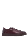 Santoni Burgundy leather sinkers for men - logo. leather interior. 100% genuine leather. lacing. height 2 cm. Country of manufacture: Italy. Care: specialized cleaning - photo 1