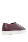 Burgundy leather sinkers for men Santoni - logo, contrast sole. leather interior. 100% genuine leather. lacing. height 2 cm. Country of manufacture: Italy. Care: specialized cleaning - photo 4