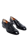 Santoni Men's black leather shoes - 100% leather. Lace-up. Interior: Leather. Insole: Leather. Heel height: 2cm. Outsole: Other materials. Country of manufacture: Italy. Care: specialized cleaning - photo 3