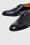 Santoni Men's black leather shoes - 100% leather. Lace-up. Interior: Leather. Insole: Leather. Heel height: 2cm. Outsole: Other materials. Country of manufacture: Italy. Care: specialized cleaning - photo 5