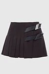 The Attico Black skirt for women - pleats, straps. 70% polyester, 24% viscose, 6% elastane. zipper. Country of manufacture: Italy. Care: specialized cleaning - photo 1