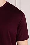 Cesare di Napoli Cotton T-shirt burgundy for men - 100% cotton. Country of manufacture: Italy. Care: specialized cleaning - photo 5