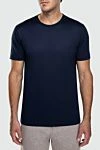 Cesare di Napoli Cotton T-shirt blue for men - 100% cotton. Country of manufacture: Italy. Care: specialized cleaning - photo 3