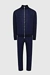 Tombolini Men's wool sports suit, blue - Contrasting inserts. 100% wool. Closure: Drawstring, zipper. Four side pockets. Country of manufacture: Italy. Care: specialized cleaning - photo 1