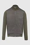 Cesare di Napoli Men's cardigan made of wool and polyester green - Combined fabric. 100% wool, 100% polyester. Closure: Zipper. Two side pockets. Country of manufacture: Italy. Care: specialized cleaning - photo 1