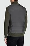 Cesare di Napoli Men's cardigan made of wool and polyester green - Combined fabric. 100% wool, 100% polyester. Closure: Zipper. Two side pockets. Country of manufacture: Italy. Care: specialized cleaning - photo 3