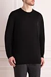 Billionaire Black wool jumper for men - 100% wool. Country of manufacture: Italy. Care: specialized cleaning - photo 3