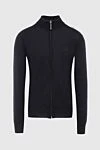 Billionaire Men's black wool cardigan - logo. Closure: zipper. 100% wool. Country of origin: Italy. Care: specialized cleaning - photo 1