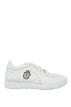 Billionaire White leather sneakers for men - logo print. 100% genuine leather. lacing. sole height 2cm. Country of origin: Italy. Care: specialized cleaning - photo 1