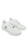 Billionaire White leather sneakers for men - logo print. 100% genuine leather. lacing. sole height 2cm. Country of origin: Italy. Care: specialized cleaning - photo 3