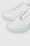 Billionaire White leather sneakers for men - logo print. 100% genuine leather. lacing. sole height 2cm. Country of origin: Italy. Care: specialized cleaning - photo 5