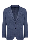 Lubiam Men's blue jacket - melange pattern. 36% wool, 14% polyester, 50% cotton. two buttons. two inside, two side, chest pocket. Country of manufacture: Italy. Care: specialized cleaning - photo 1