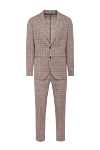 Lubiam Beige men's wool suit - Slit, checkered pattern. 100% wool. Closure: Buttons, hook. Chest pocket, two flap pockets. Three pockets. Two side pockets, two back pockets with buttons. Lining: 100% cupro. Country of manufacture: Italy. Care: specialized cleaning - photo 1