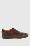 Doucal`s Brown suede sneakers for men - 100% natural suede. lacing. height 2 cm. Country of manufacture: Italy. Care: specialized cleaning - photo 1