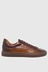 Doucal`s Brown leather sneakers for men - 100% genuine leather. lacing. height 2 cm. Country of manufacture: Italy. Care: specialized cleaning - photo 1