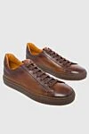 Doucal`s Brown leather sneakers for men - 100% genuine leather. lacing. height 2 cm. Country of manufacture: Italy. Care: specialized cleaning - photo 3