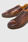 Doucal`s Brown leather sneakers for men - 100% genuine leather. lacing. height 2 cm. Country of manufacture: Italy. Care: specialized cleaning - photo 5