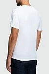 Stefano Ricci White cotton and modal T-shirt with a decorative horizontal insert - logo print. 50% cotton, 50% modal. Country of origin: Italy. Care: specialized cleaning - photo 5
