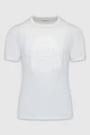 Stefano Ricci White cotton and modal T-shirt with a raised medallion on the chest - logo print. 50% cotton, 50% modal. Country of origin: Italy. Care: specialized cleaning - photo 1