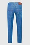 Straight-leg jeans in light blue denim with a signature leather patch Stefano Ricci - worn effect. 55% lyocell, 43% cotton, 2% elastane. Closure: button, zipper. Three side pockets, two back pockets. Country of origin: Italy. Care: specialized cleaning - photo 6