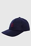Brunello Cucinelli Кепка из шерсти синяя мужская - Вышивка логотипа. 100% шерсть. Страна производитель: Италия. Уход: специализированная чистка - фото 3
