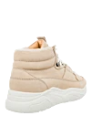 Beige leather sneakers for women Doucal`s - contrasting sole. leather. lacing. Country of manufacture: Italy. Care: specialized cleaning - photo 4