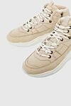 Doucal`s Beige leather sneakers for women - contrasting sole. leather. lacing. Country of manufacture: Italy. Care: specialized cleaning - photo 5