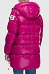 Women's pink polyester down jacket After Label - hood. 100% polyester. Closure: zipper. two side pockets. Insulation: 100% down. Country of manufacture: Italy. Care: specialized cleaning - photo 4