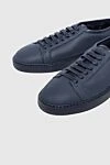 Santoni Сникеры navy blue с акцентом в виде красной точки
- внутренняя отделка мех. 100% натуральная кожа. шнуровка. высота 2 см. Страна производитель: Италия. Уход: специализированная чистка - фото 5