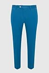 Cesare di Napoli Blue trousers for men - 85% cotton, 11% silk, 4% polyamide. Closure: button, zipper. two side pockets. Country of origin: Italy. Care: specialized cleaning - photo 1