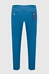 Blue trousers for men Cesare di Napoli - 85% cotton, 11% silk, 4% polyamide. Closure: button, zipper. two side pockets. Country of origin: Italy. Care: specialized cleaning - photo 6