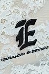 Ermanno Scervino Сумка из хлопка и полиамида белая женская - логотип, кружева, контрастные ручки, голубые перья. молния. 66% хлопок, 34% полиамид. Страна производитель: Италия. Уход: специализированная чистка - фото 5