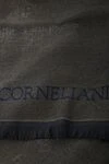 Corneliani Green wool scarf for men - pattern, logo. 100% wool. Country of origin: Italy. Care: specialized cleaning - photo 3