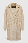 Lorena Antoniazzi Beige women's fur coat - 65% polyacrylic, 18% polyester, 15% cotton. Closure: buttons. two side pockets. Country of manufacture: Italy. Care: specialized cleaning - photo 1