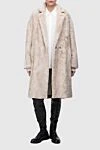 Beige women's fur coat Lorena Antoniazzi - 65% polyacrylic, 18% polyester, 15% cotton. Closure: buttons. two side pockets. Country of manufacture: Italy. Care: specialized cleaning - photo 2