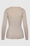 Beige jumper for women Lorena Antoniazzi - V-neck. 62% wool, 29% viscose, 9% polyester. Country of manufacture: Italy. Care: specialized cleaning - photo 6