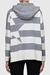 Gray hoodie for women Lorena Antoniazzi - stripe pattern. hood, drawstring closure. 80% cotton, 10% silk, 10% cashmere. Country of manufacture: Italy. Care: specialized cleaning - photo 4