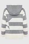 Gray hoodie for women Lorena Antoniazzi - stripe pattern. hood, drawstring closure. 80% cotton, 10% silk, 10% cashmere. Country of manufacture: Italy. Care: specialized cleaning - photo 6