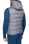 Polyester vest gray for men Panicale - Hood. 100% polyester. Closure: Zipper. Two side pockets. Insulation: Down, feather. Country of origin: Italy. Care: specialized cleaning - photo 4