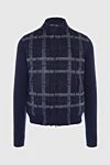 Panicale Men's cardigan made of wool, polyester, silk and cashmere blue - Check pattern. Gate stand. 65% wool, 15% polyester, 10% silk, 10% cashmere. Closure: Zipper. Country of manufacture: Italy. Care: specialized cleaning - photo 1