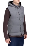 Panicale Wool and elastane vest gray for men - Hood. 96% wool, 4% elastane. Buttons. Two side pockets. Insulation: Down. Country of origin: Italy. Care: specialized cleaning - photo 3